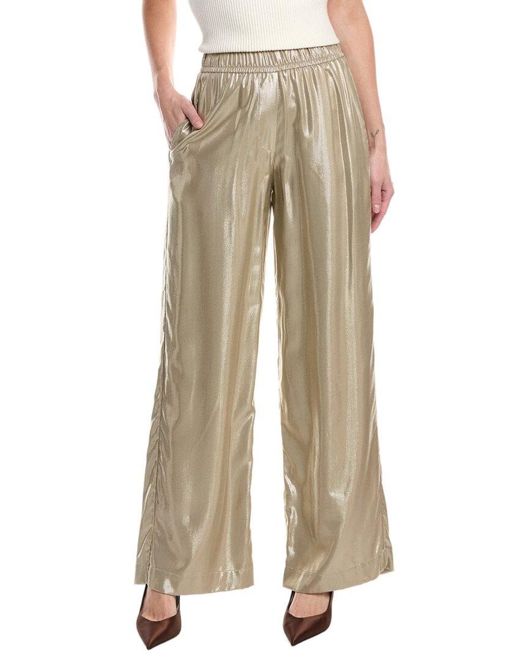 Brunello Cucinelli Natural Metallic Pull-On Pant