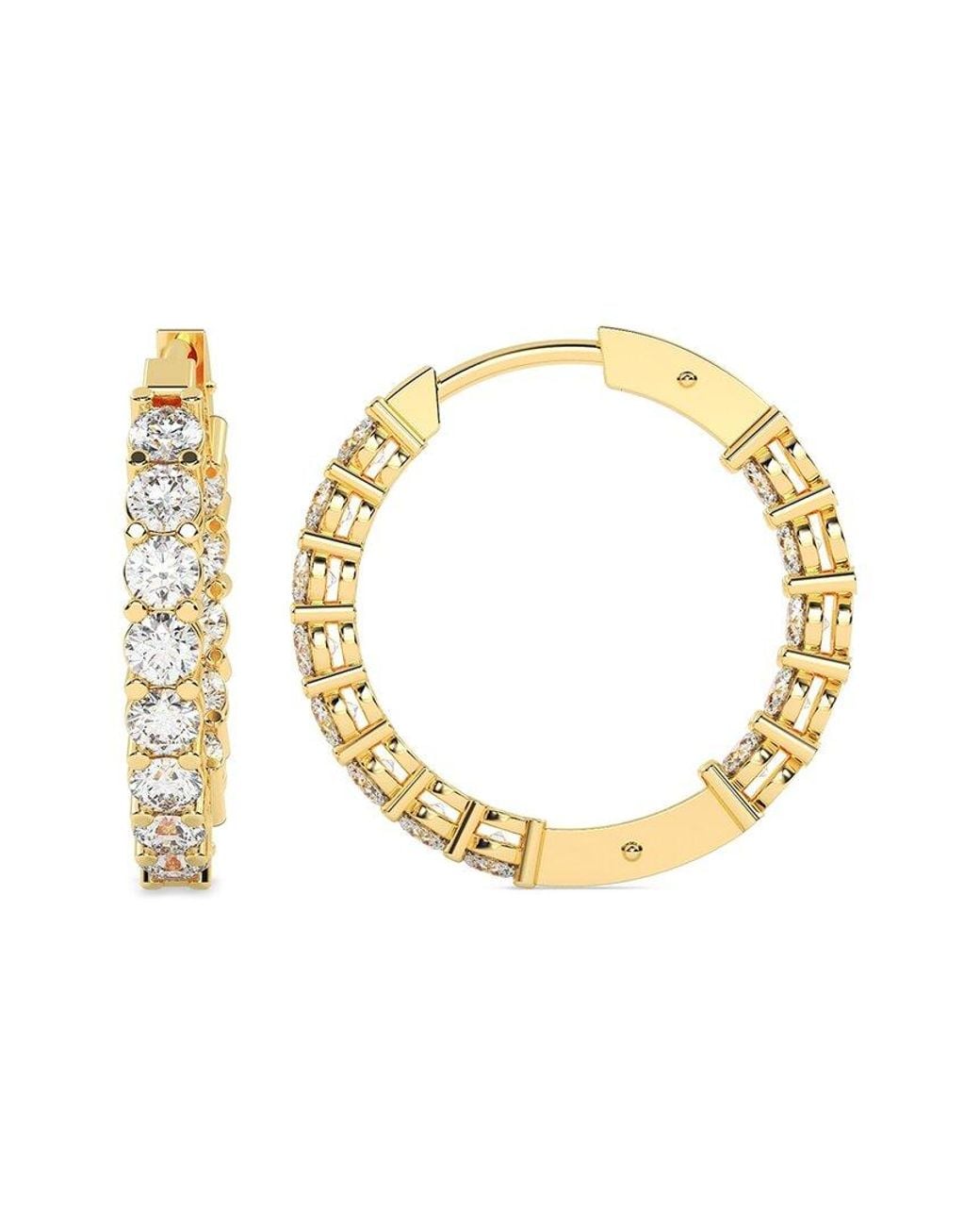 Lab Grown Diamonds Metallic 14K 10.00 Ct. Tw. Lab-Grown Diamond Earrings