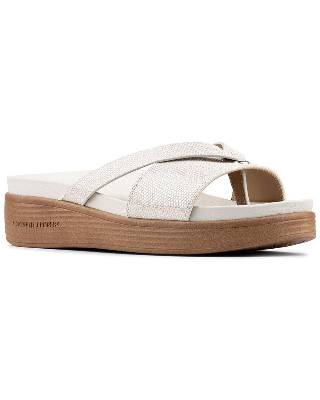 Donald J Pliner White Farrah Leather Sandal
