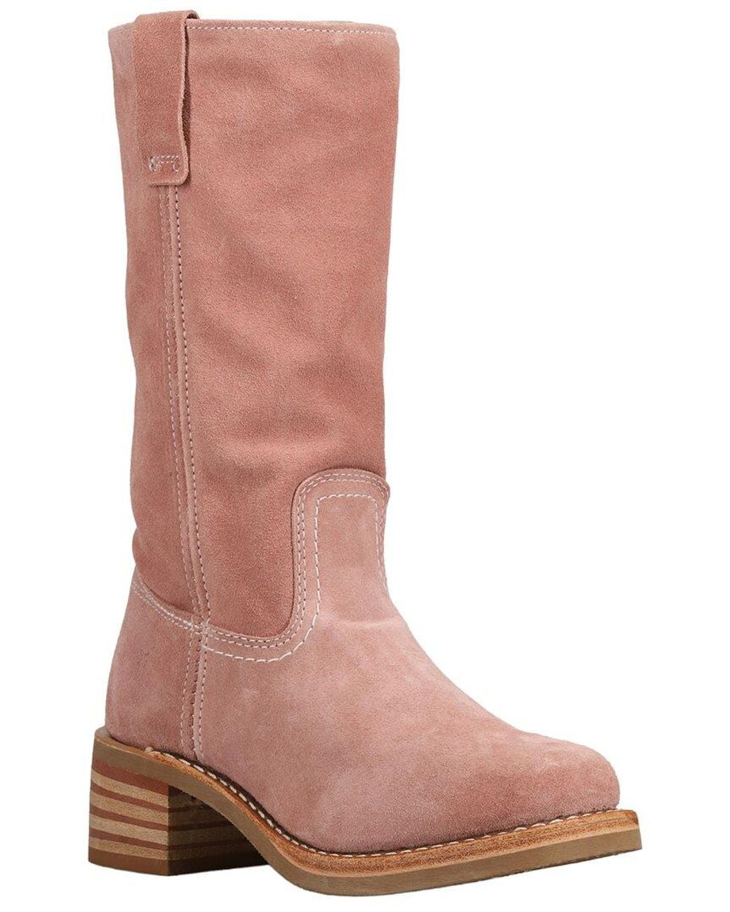 Frye Pink Campus 12In Suede Boot