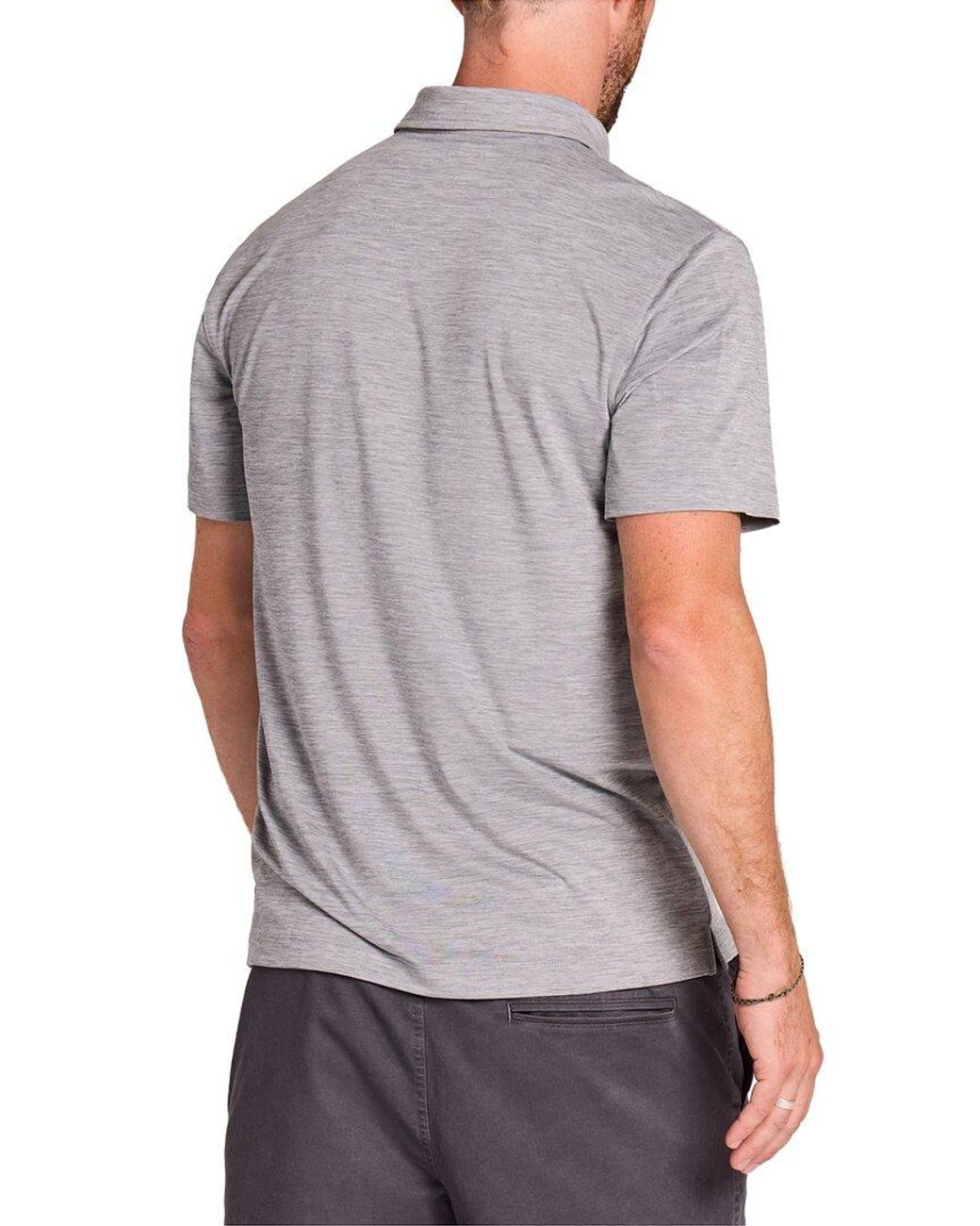 Life Is Good. Gray Sun Crusher Polo Shirt for men