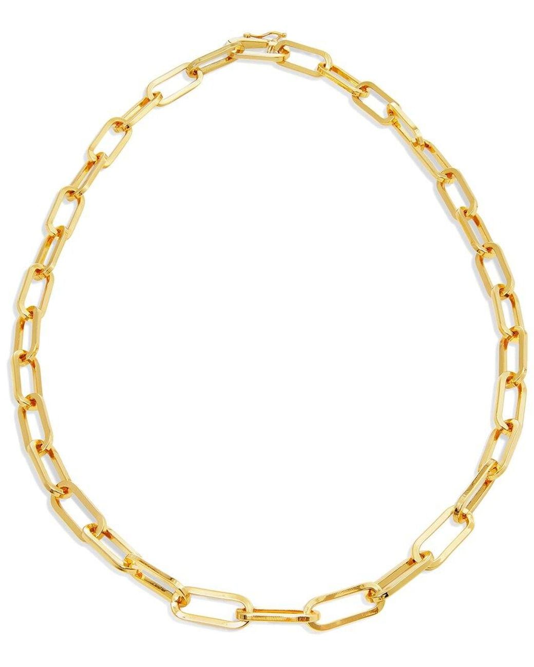 Savvy Cie Metallic 18k Plated Paperclip Necklace