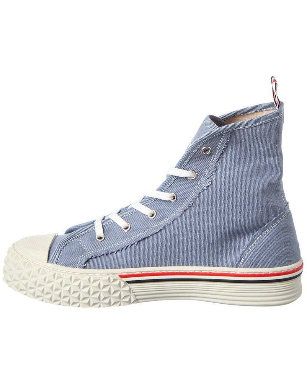 Thom Browne Blue Thom High-Top Canvas Sneakers for men