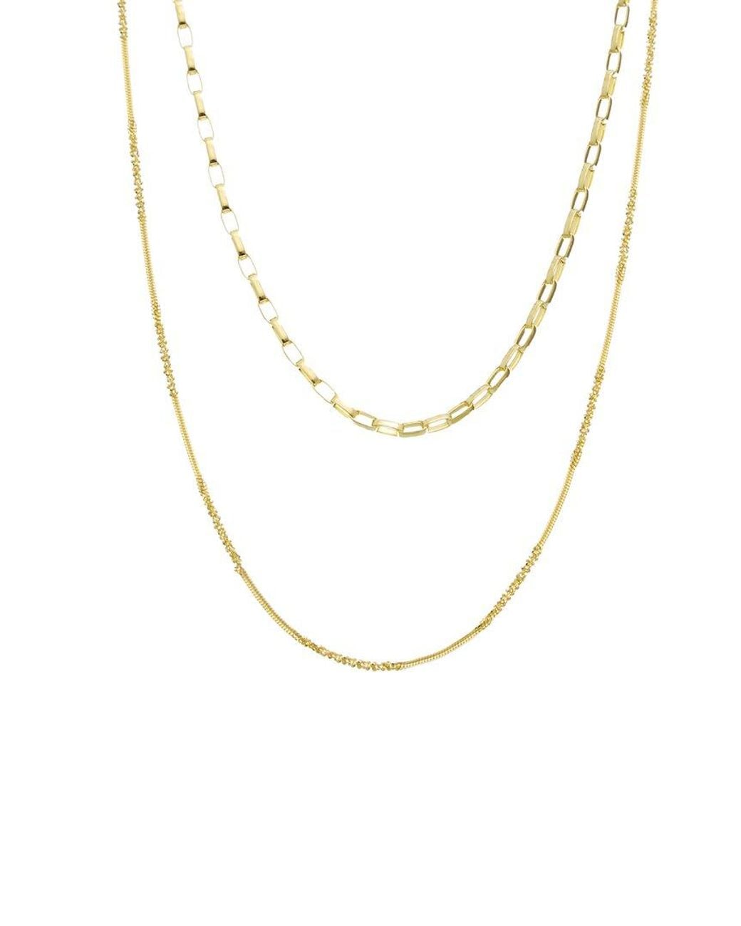 Italian Gold Over Silver Metallic 18K Plated Multi Strand Necklace