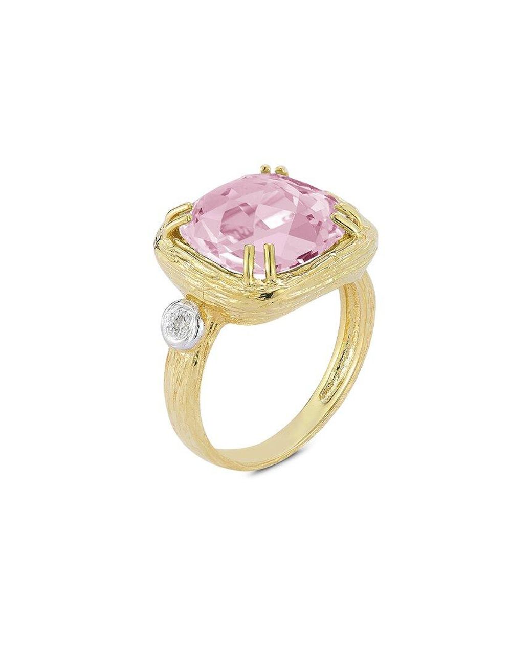 Reiss Pink 14k 6.03 Ct. Tw. Diamond & Rose Quartz Ring