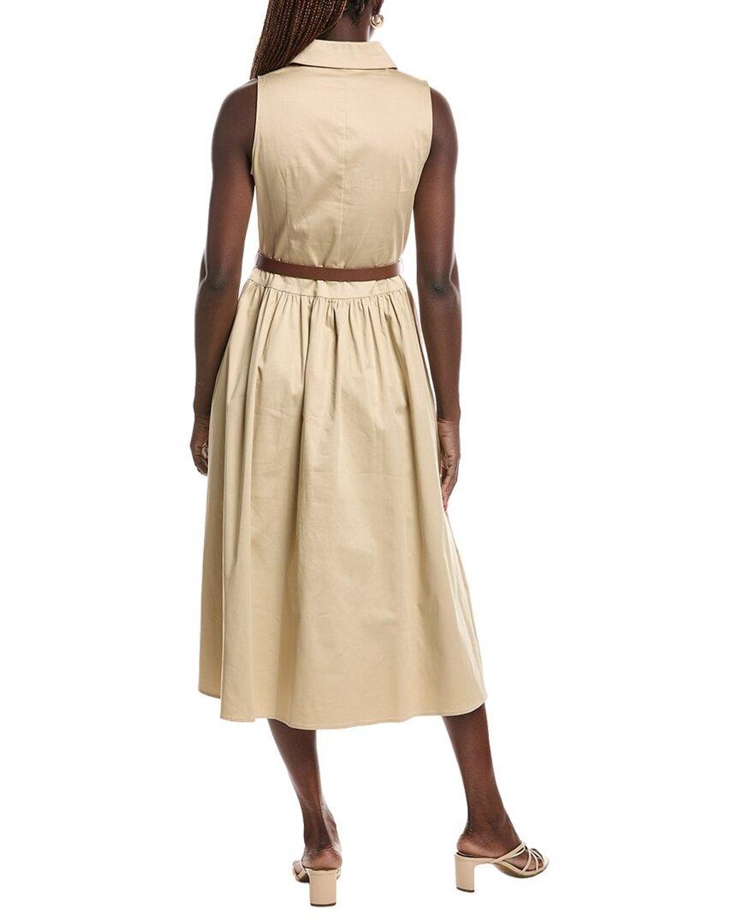 Anne Klein Natural Sleeveless Shirtdress