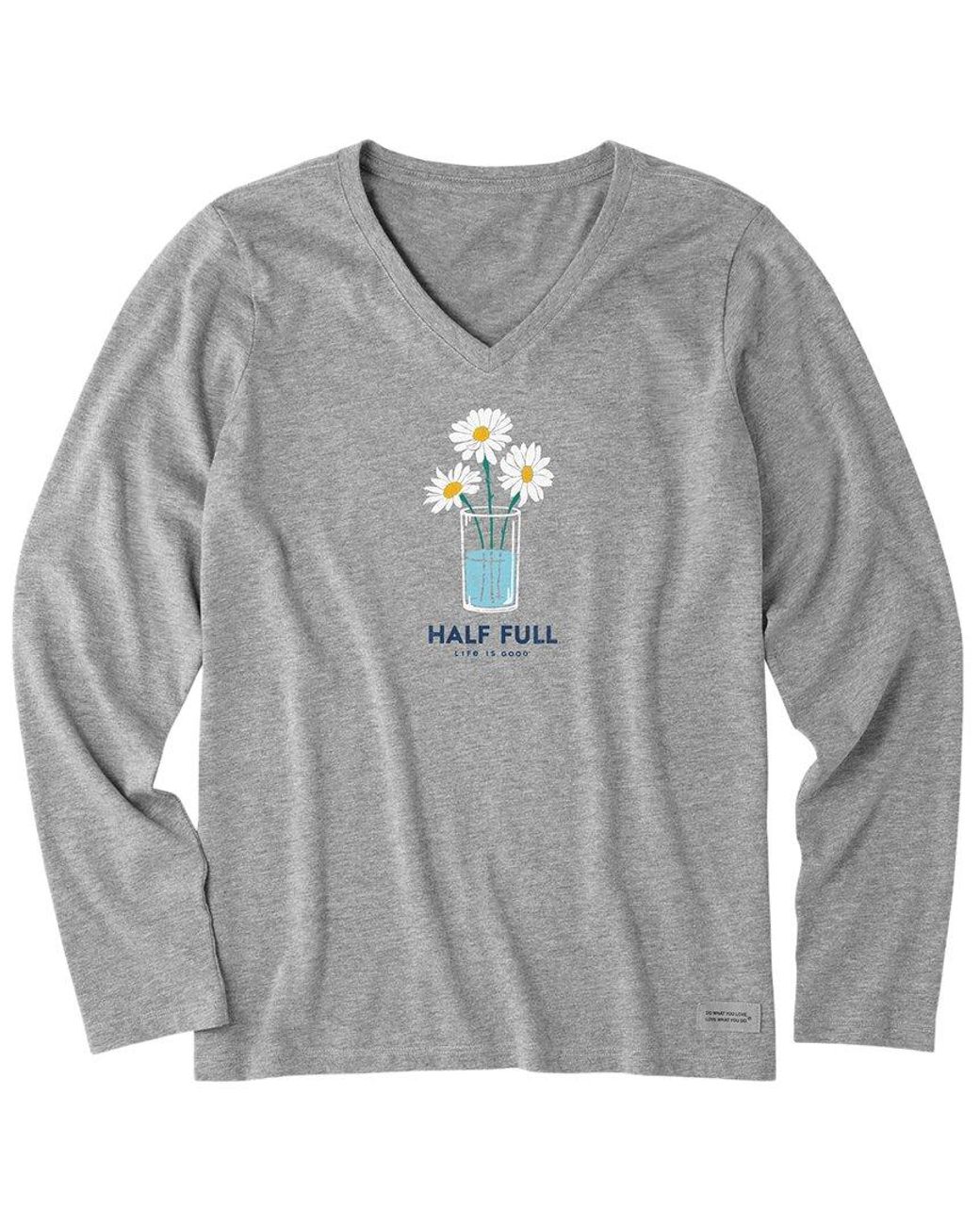 Life Is Good. Gray Long Sleeve Crusher T-Shirt