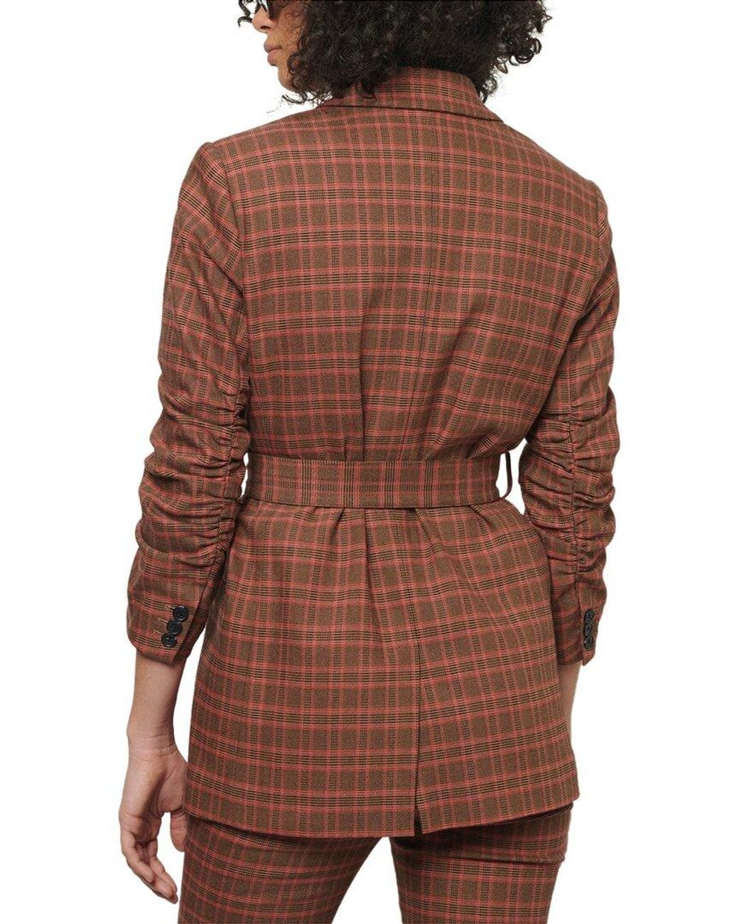 10 Crosby Derek Lam Brown Harrison Gathered Sleeve Blazer
