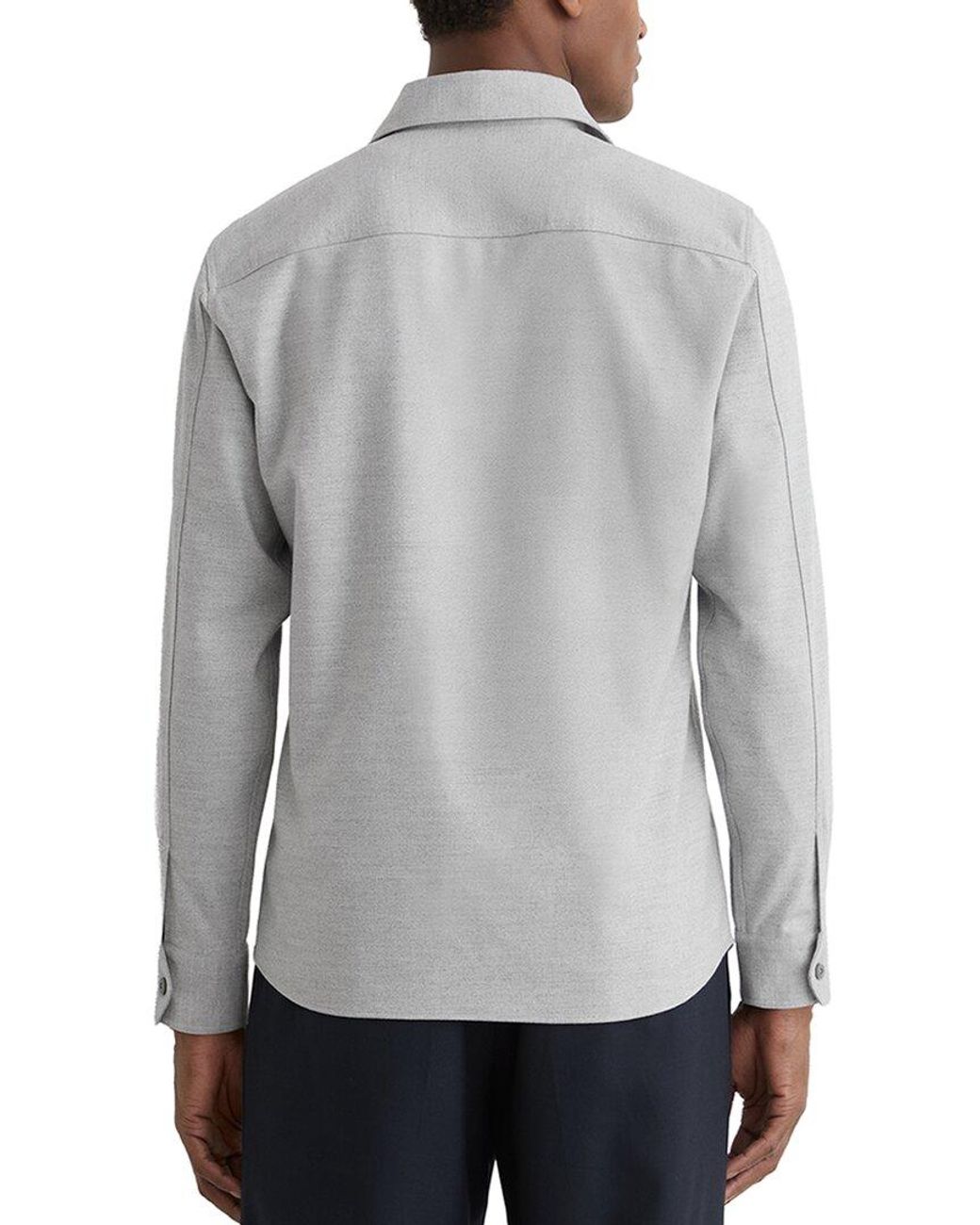 Reiss Gray Chamber Brushed Twin Pock Casual Shirt for men