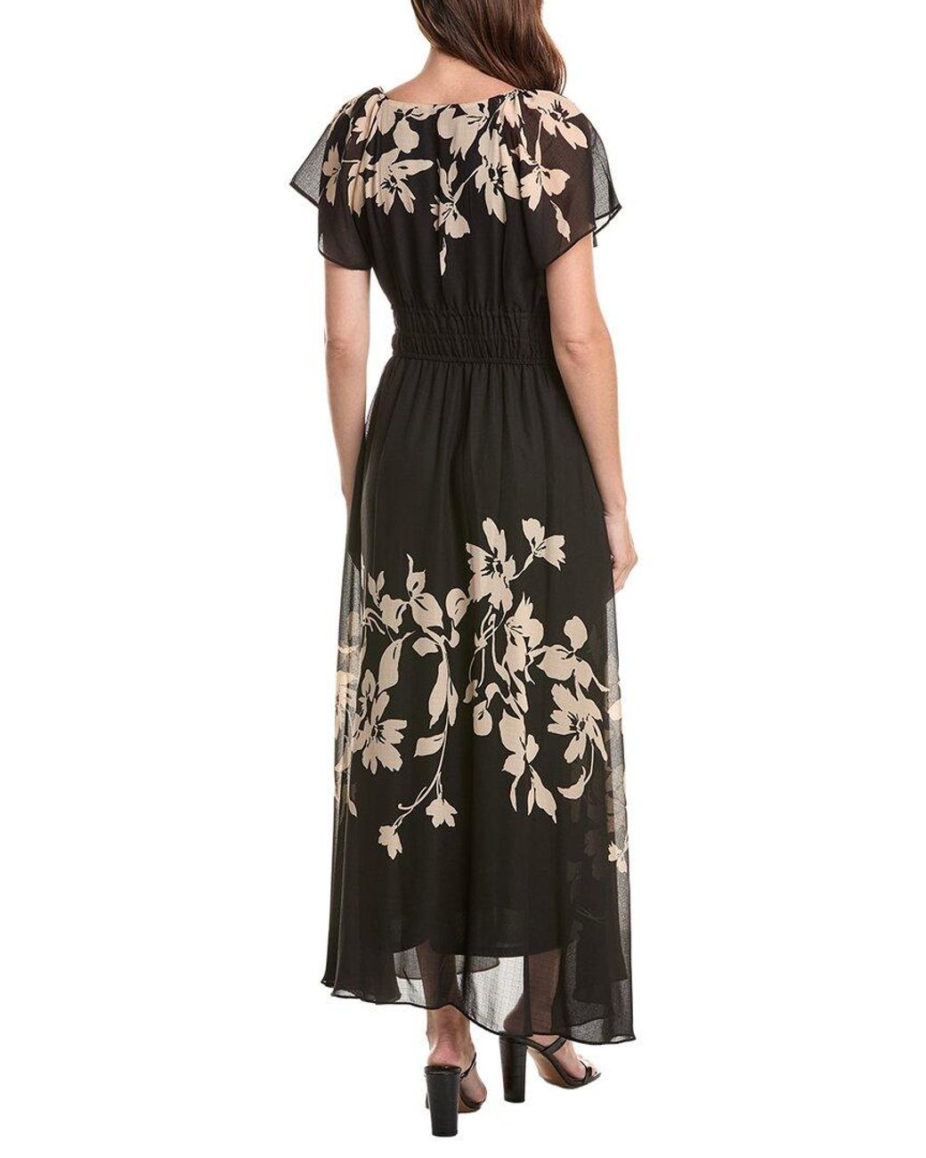 Taylor Black Short Sleeve Midi Dress