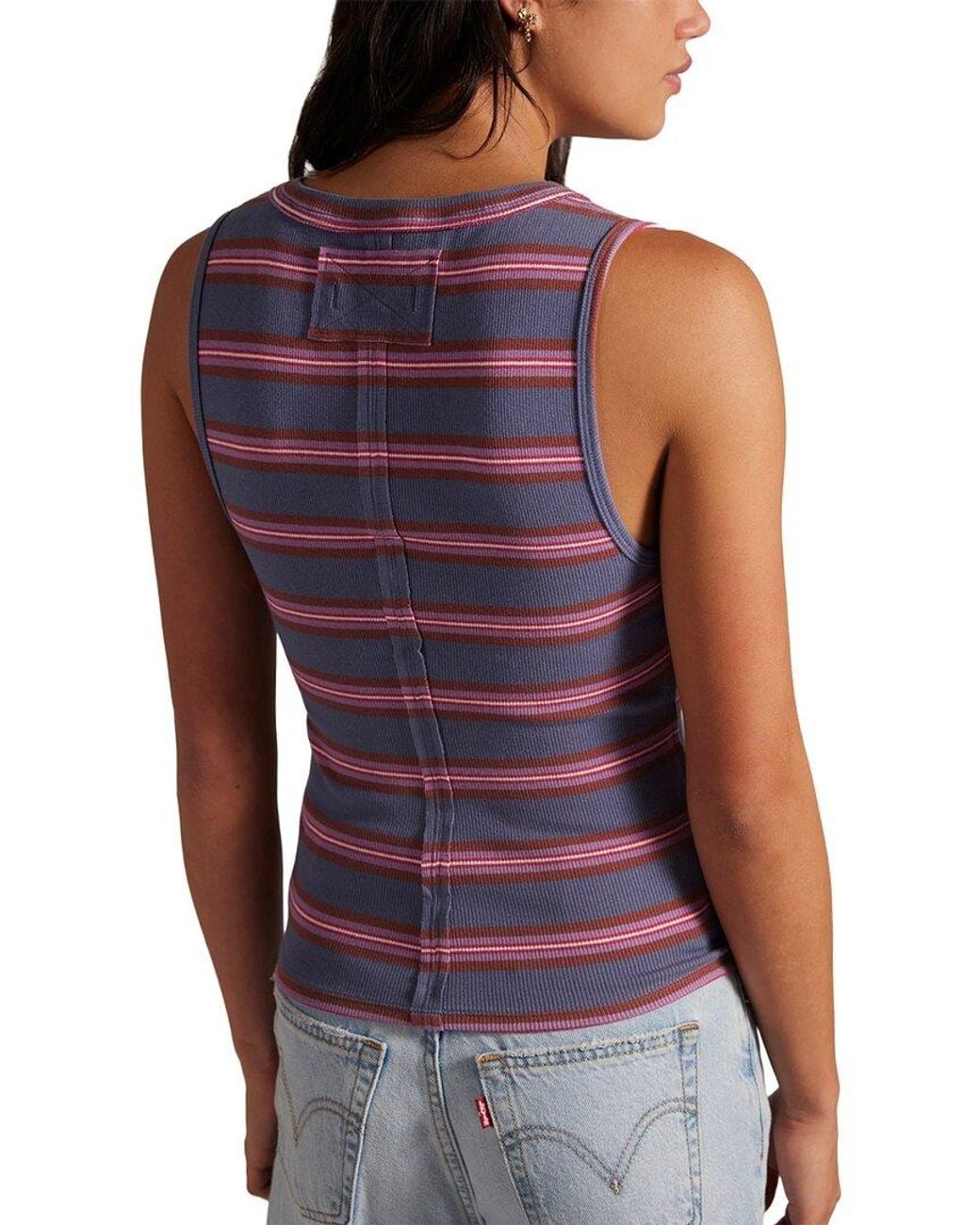 Free People Purple Jamie Henley Stripe Top