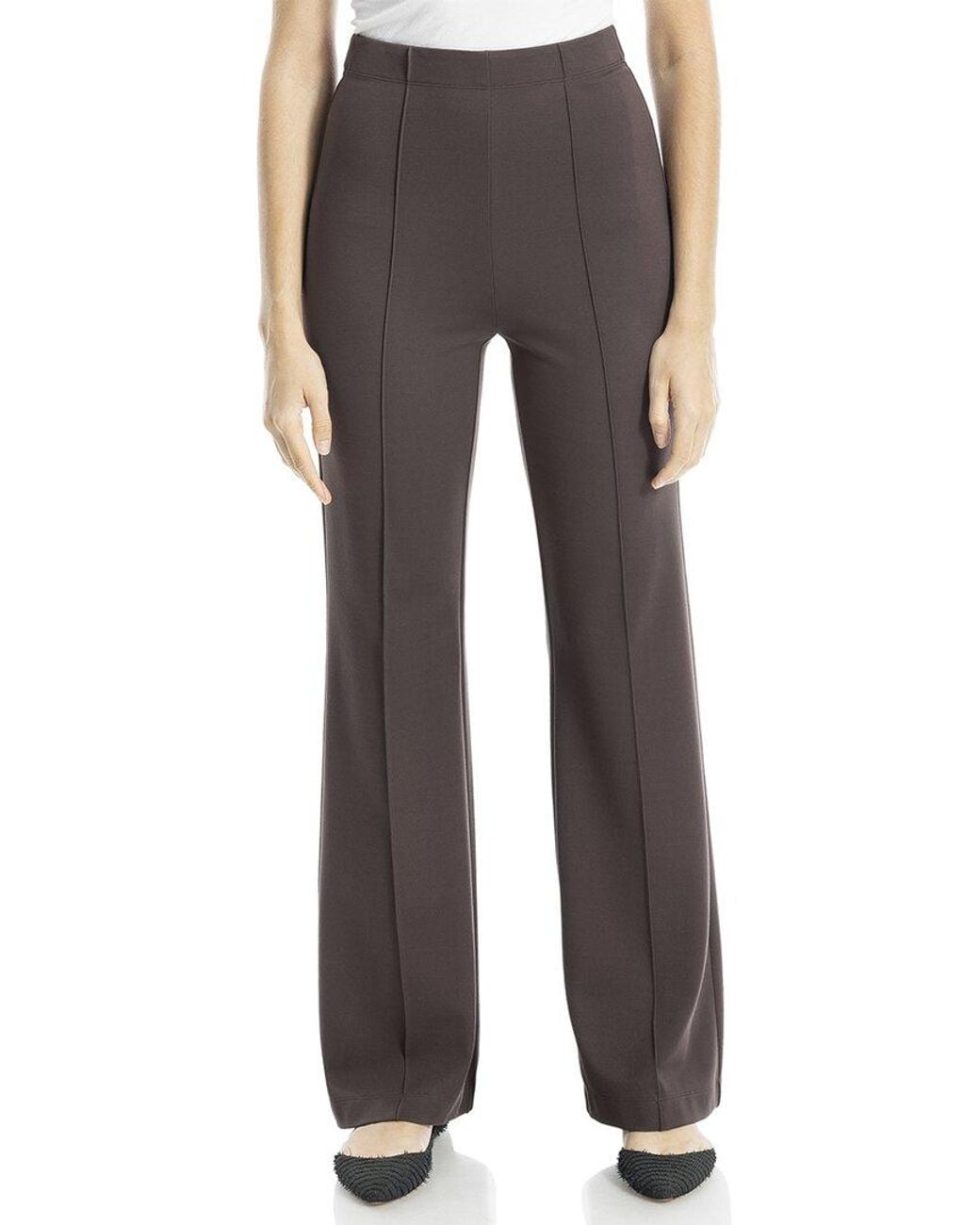 Max Studio Gray Ponte Slim Bootleg Pant