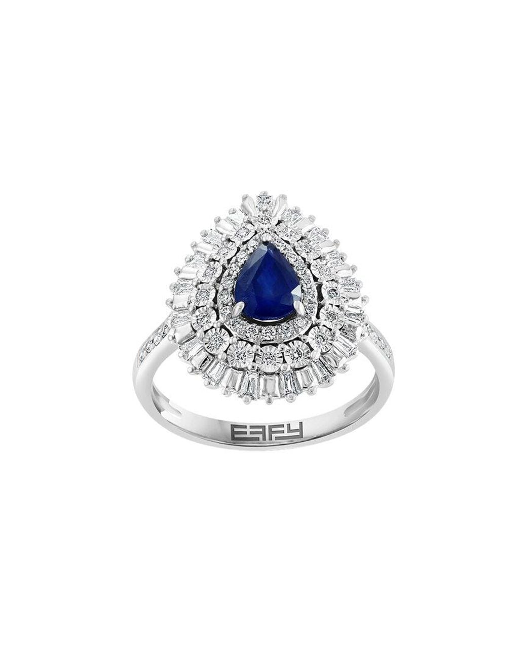 Effy Fine Jewelry Blue 14K 1.15 Ct. Tw. Diamond & Sapphire Ring
