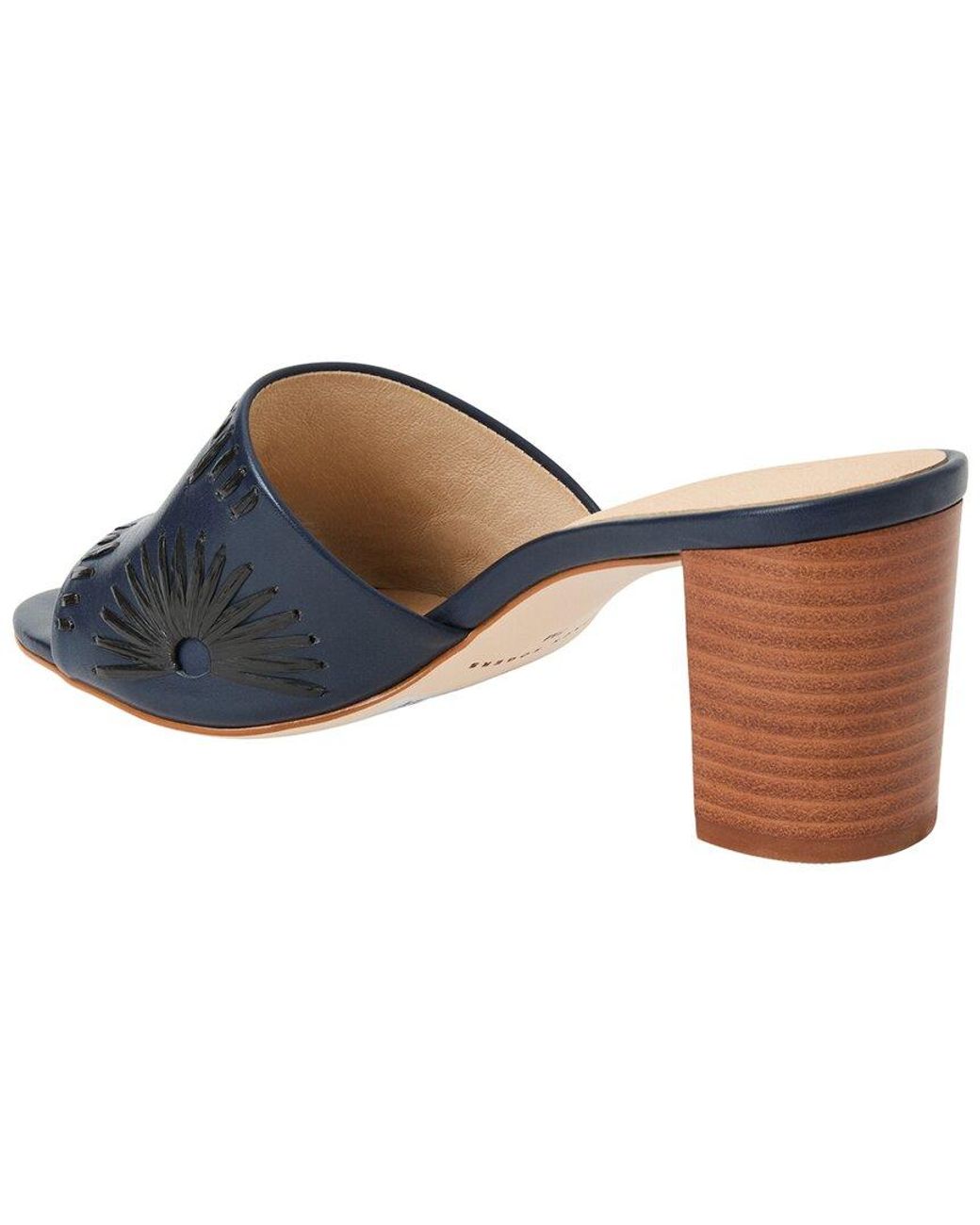 Jack Rogers Blue Susie Raffia & Leather Sandal