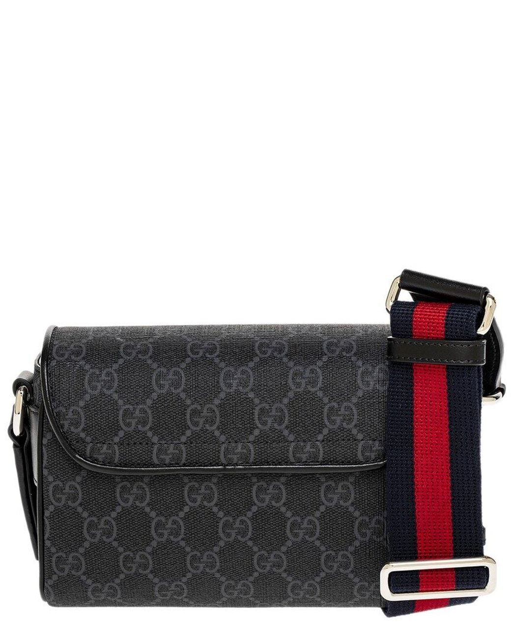 Gucci Black GG Super Mini GG Supreme Canvas & Leather Crossbody