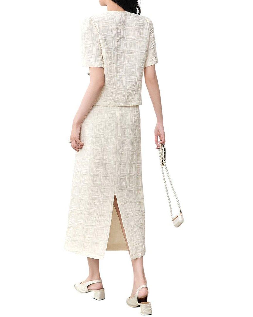 Monique Lagarde White 2Pc Top & Skirt Set