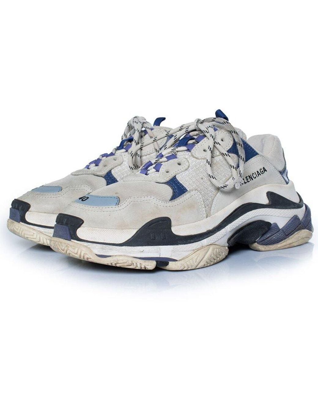 Balenciaga Blue Suede Triple S Trainer (Authentic Pre-Loved)