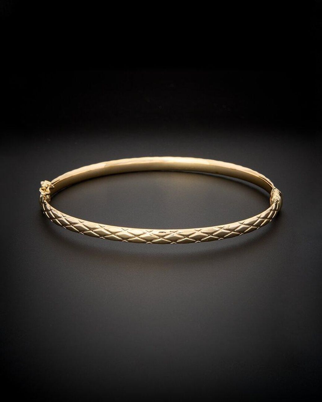 Italian Gold Black 14k Marquise Design Bangle