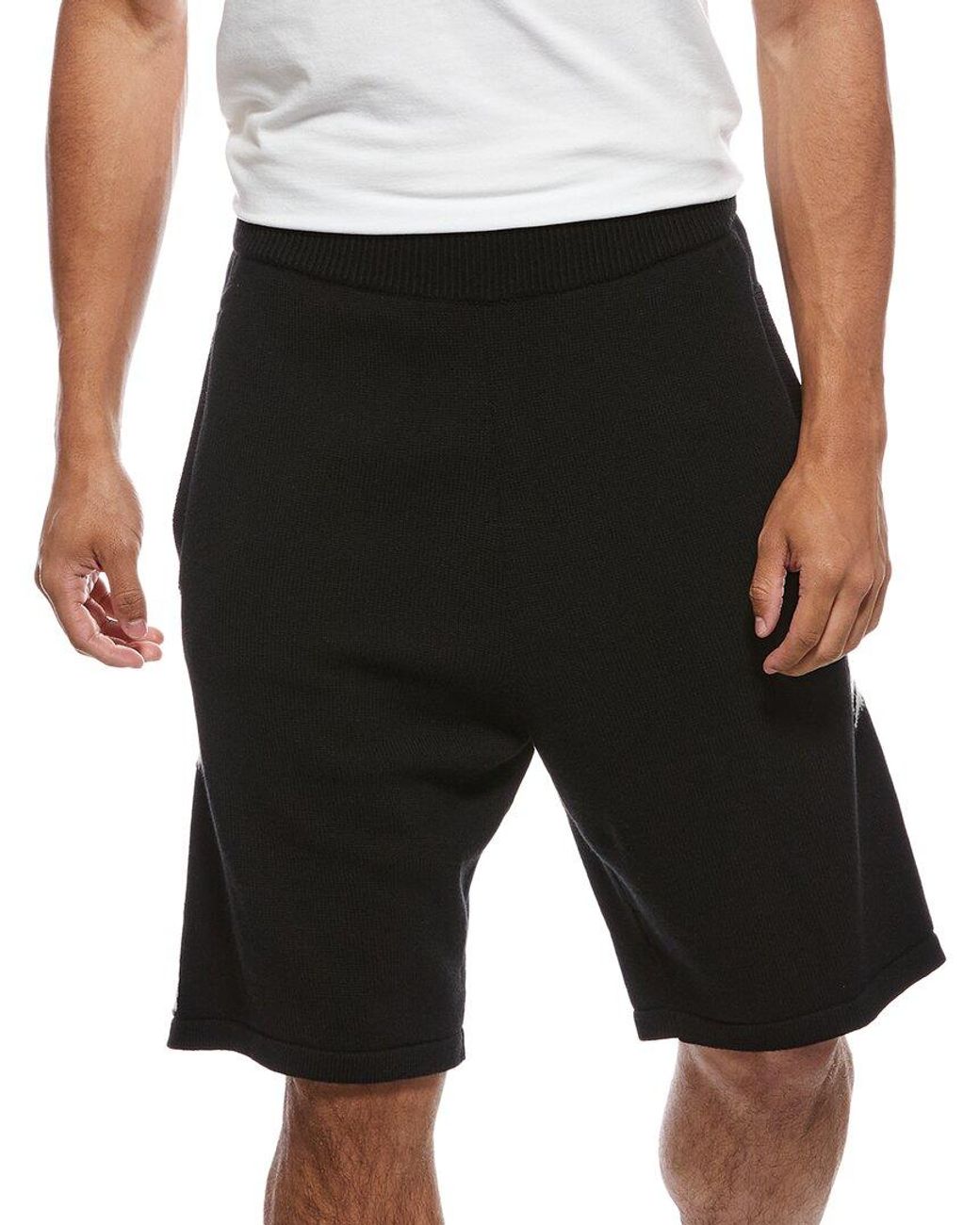 Palm Angels Black Wool-Blend Short for men