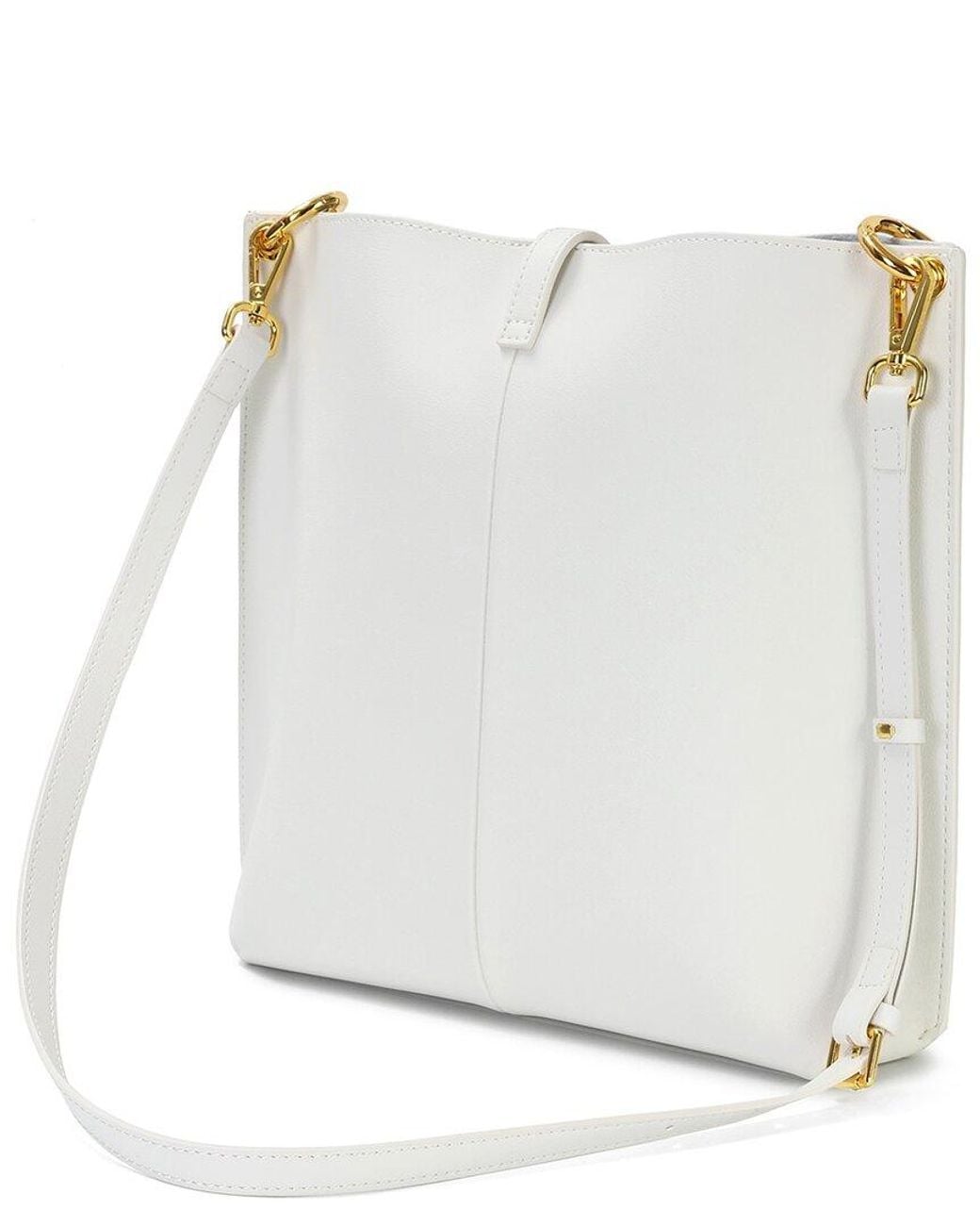 Tiffany & Fred Paris White Smooth Leather Shoulder Bag