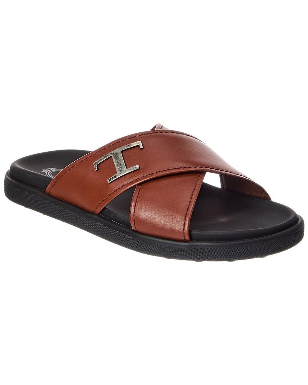 Tod's Brown Paio Leather Sandal for men