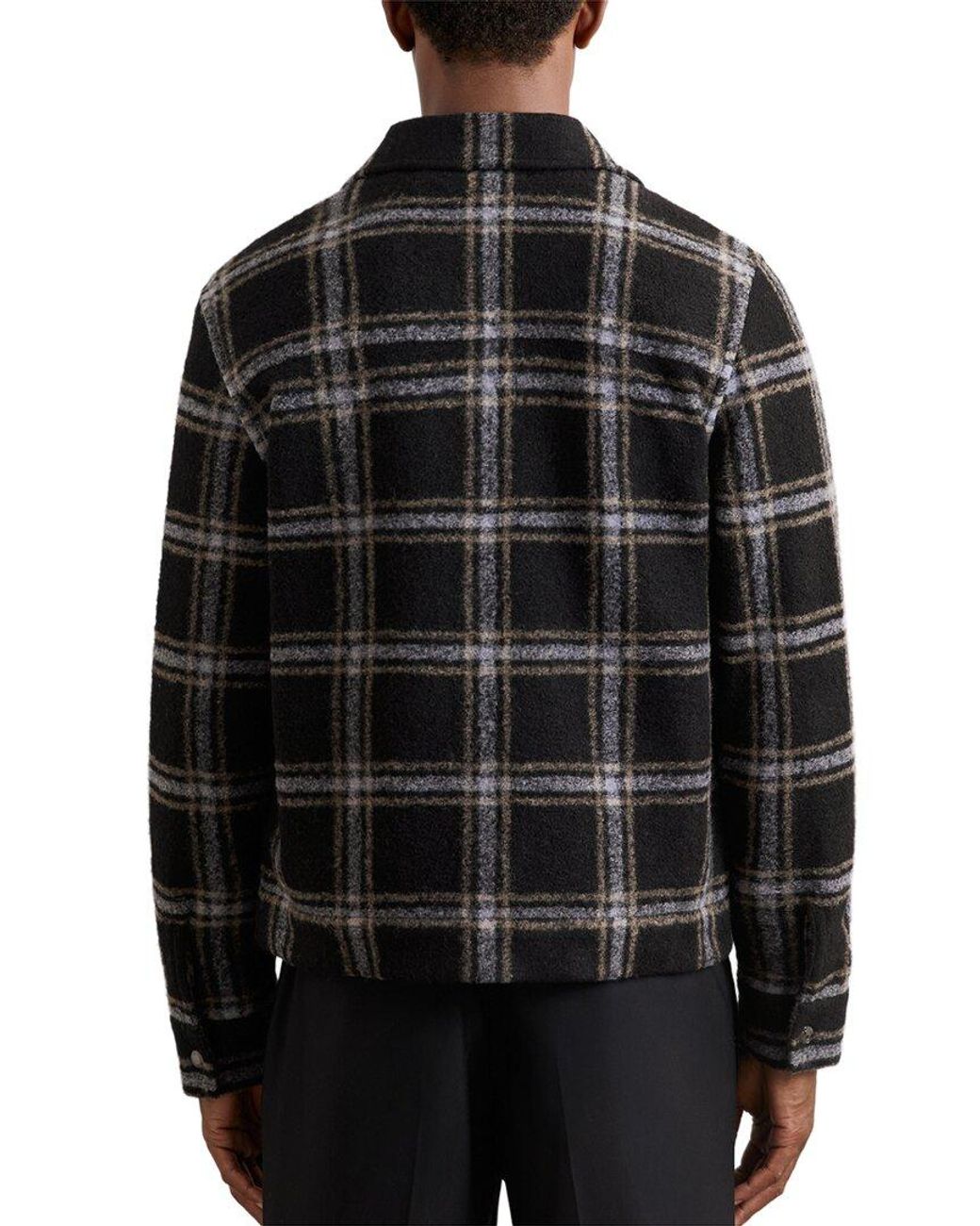 Reiss Black Varena Wool-Blend Shirt for men