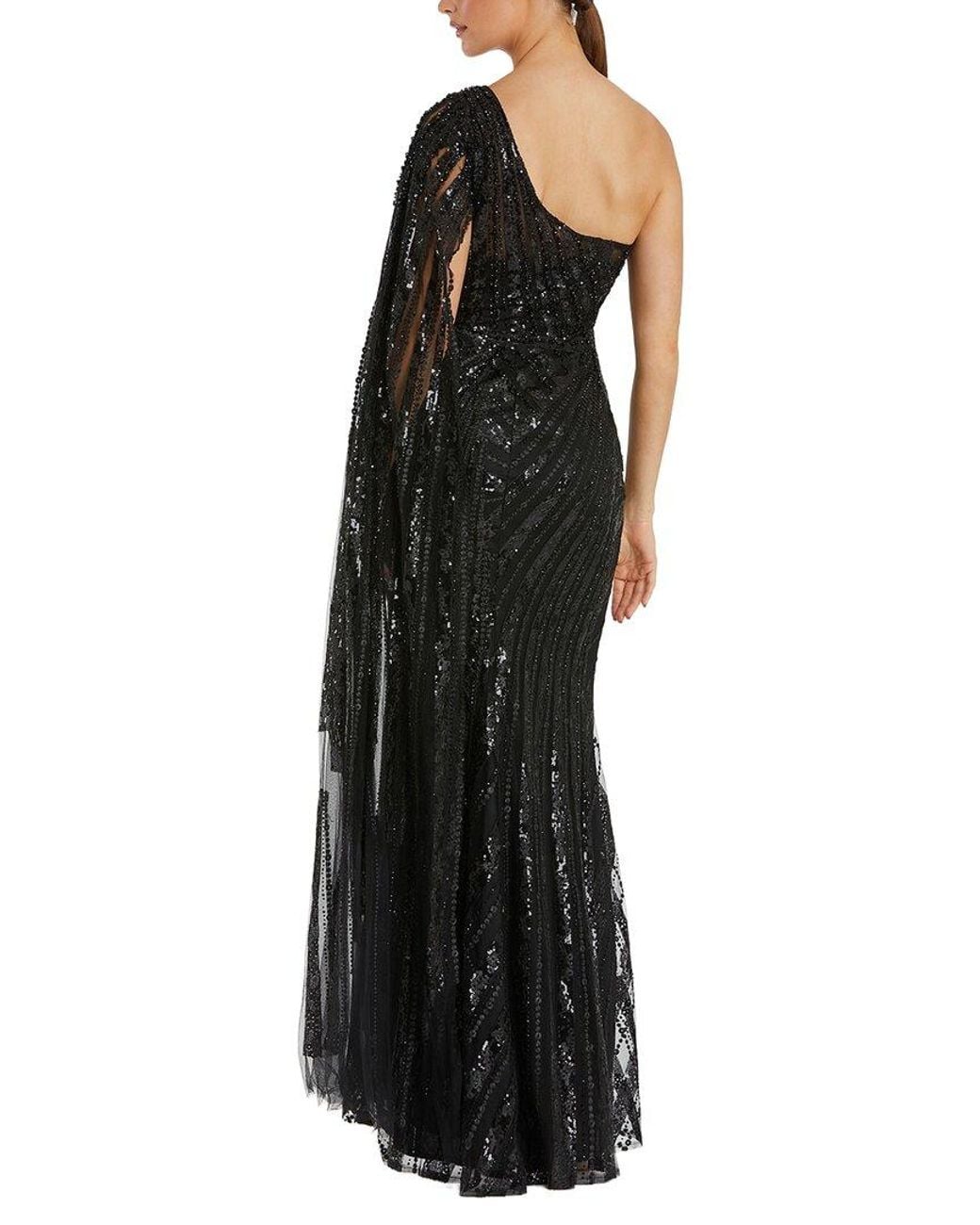 Mac Duggal Black Sequin Maxi Dress
