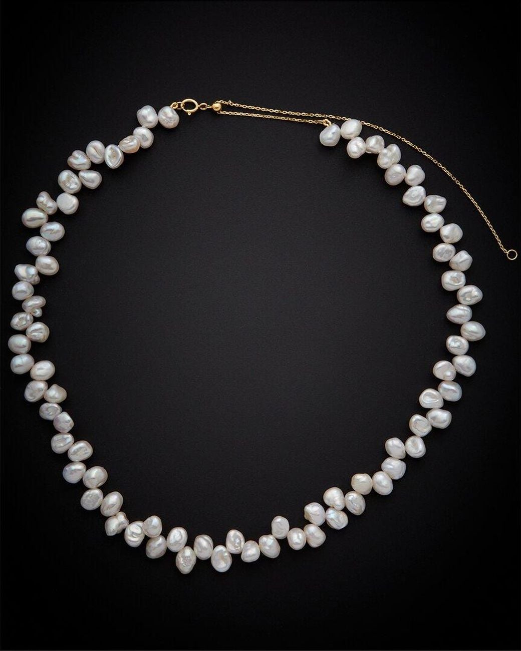 Italian Gold Black 18K Pearl Necklace
