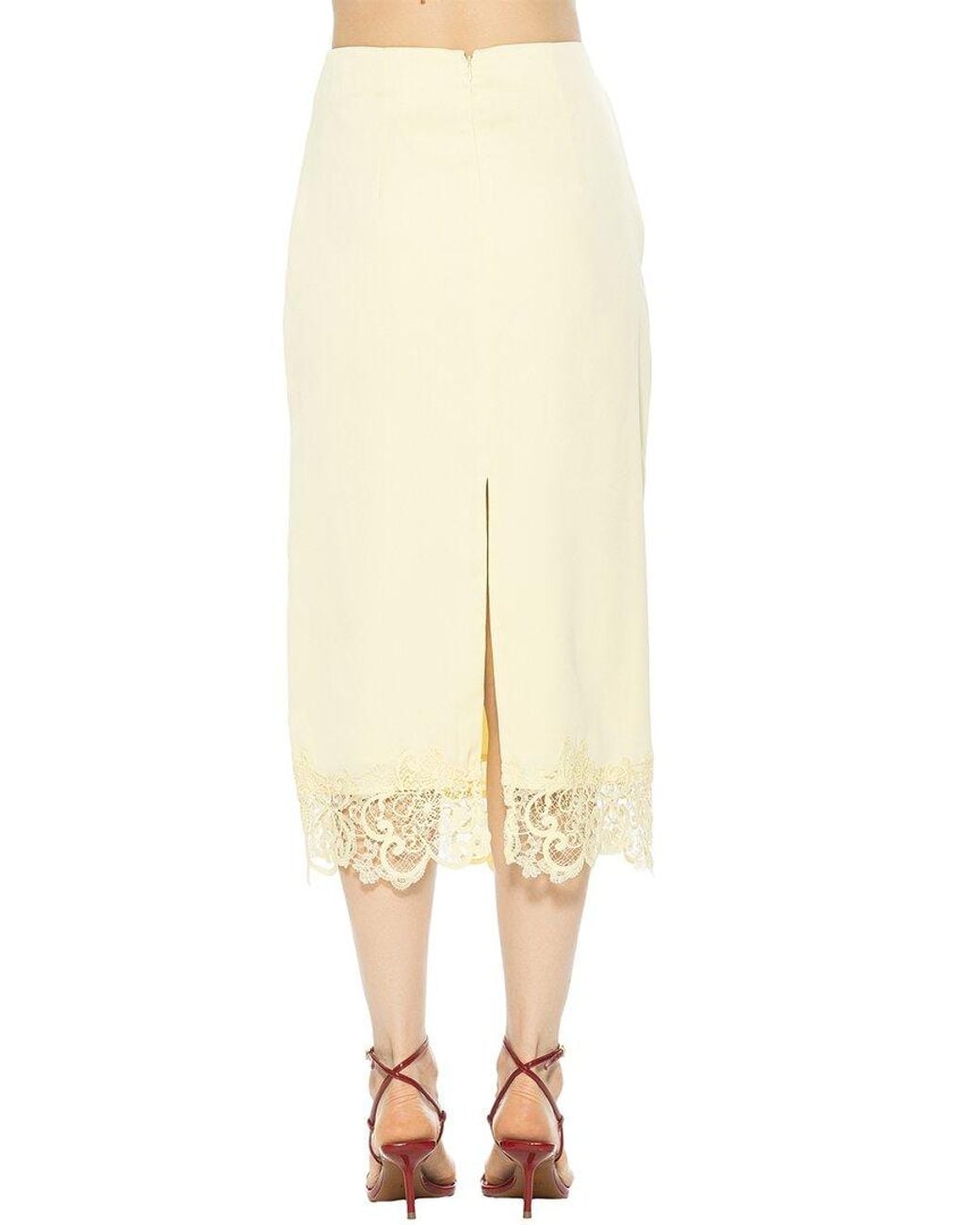 Alexia Admor White Ashen Pencil Skirt