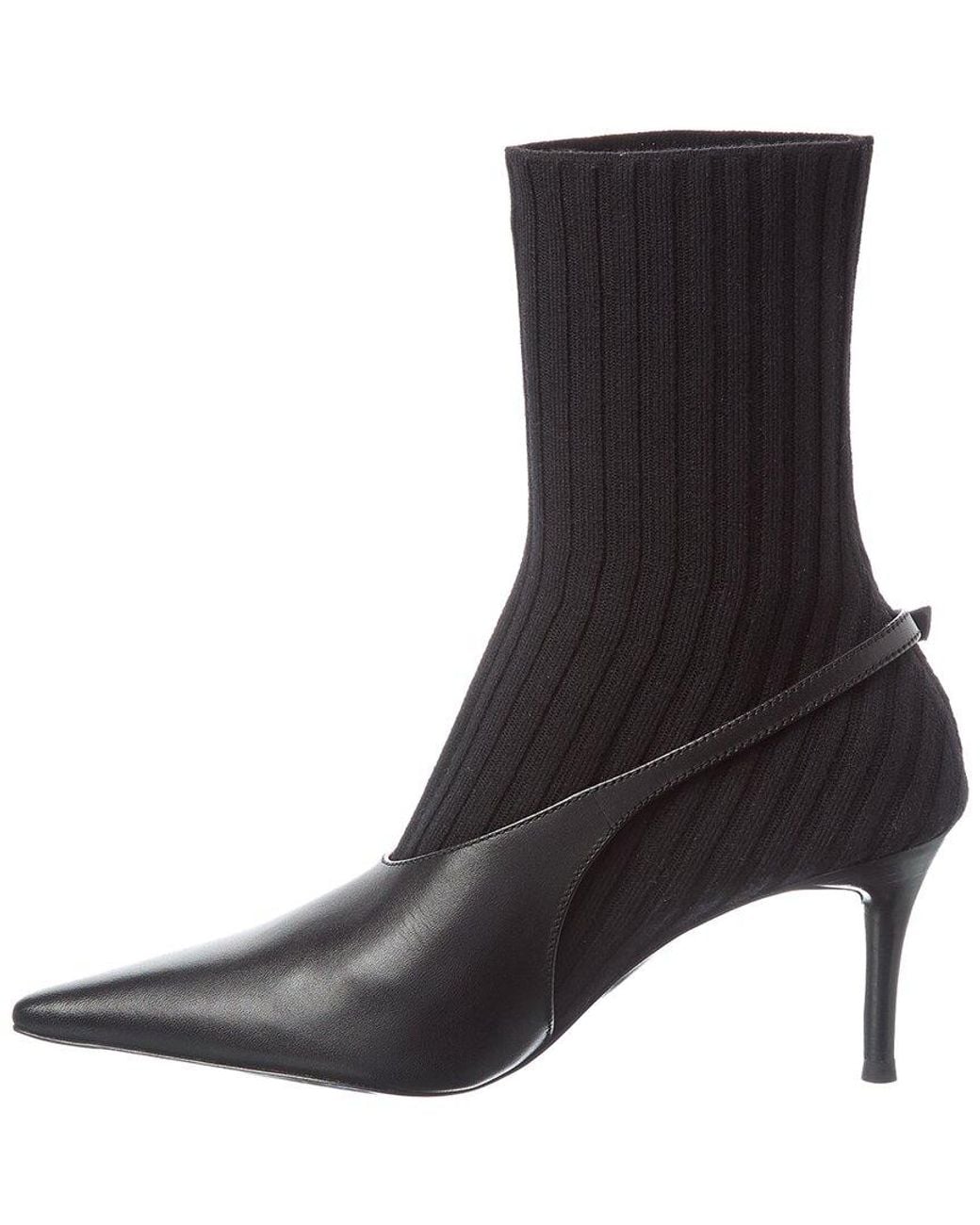 Rag & Bone Black Mercer Sock Leather Slingback Boot