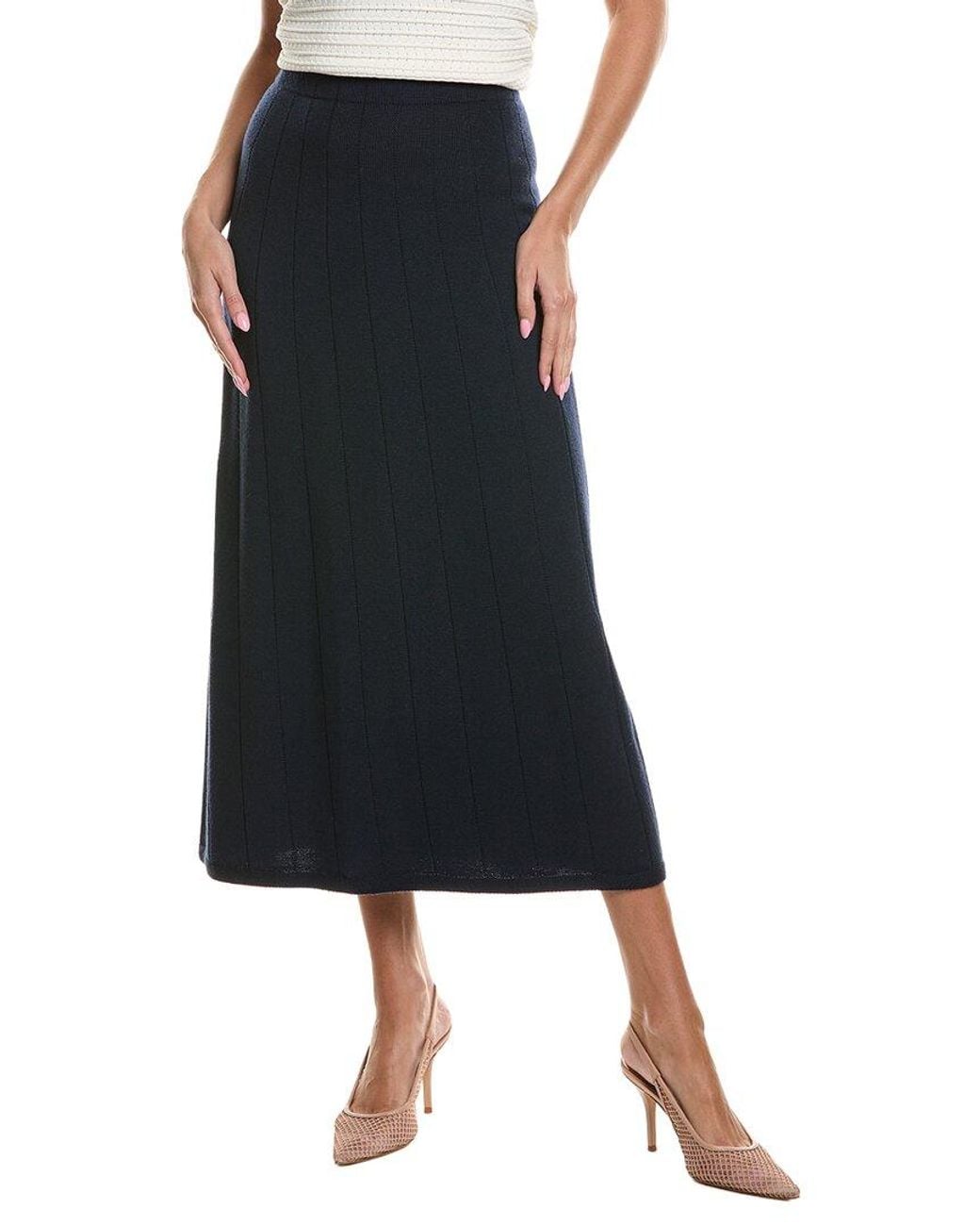 Max Mara Black Mm By Peonie Knitted Wool Skirt