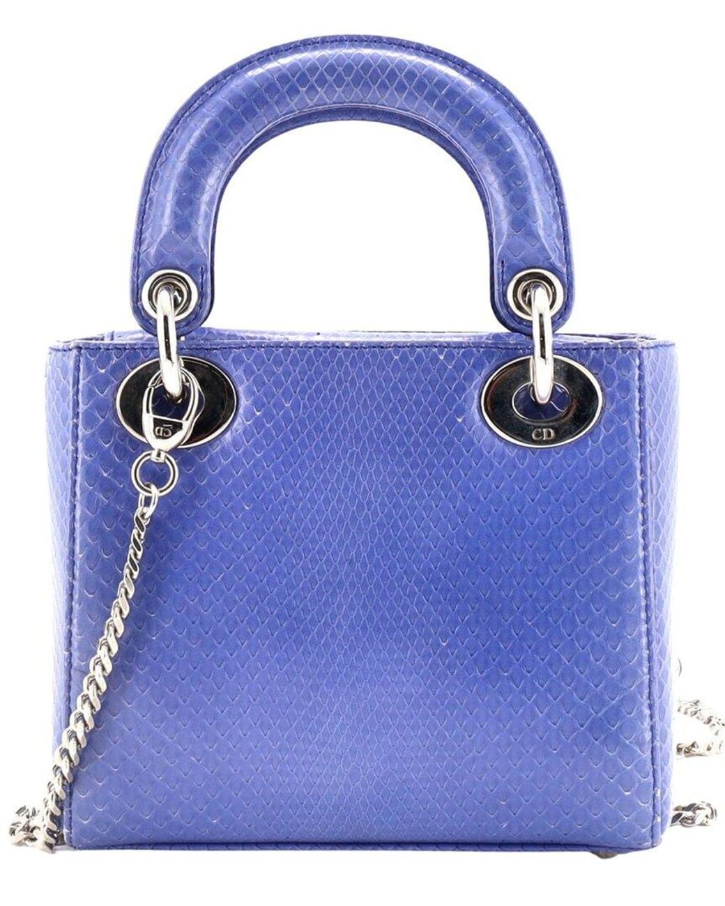 Dior Blue Python Skin Leather Lady Chain (authentic Pre-loved)