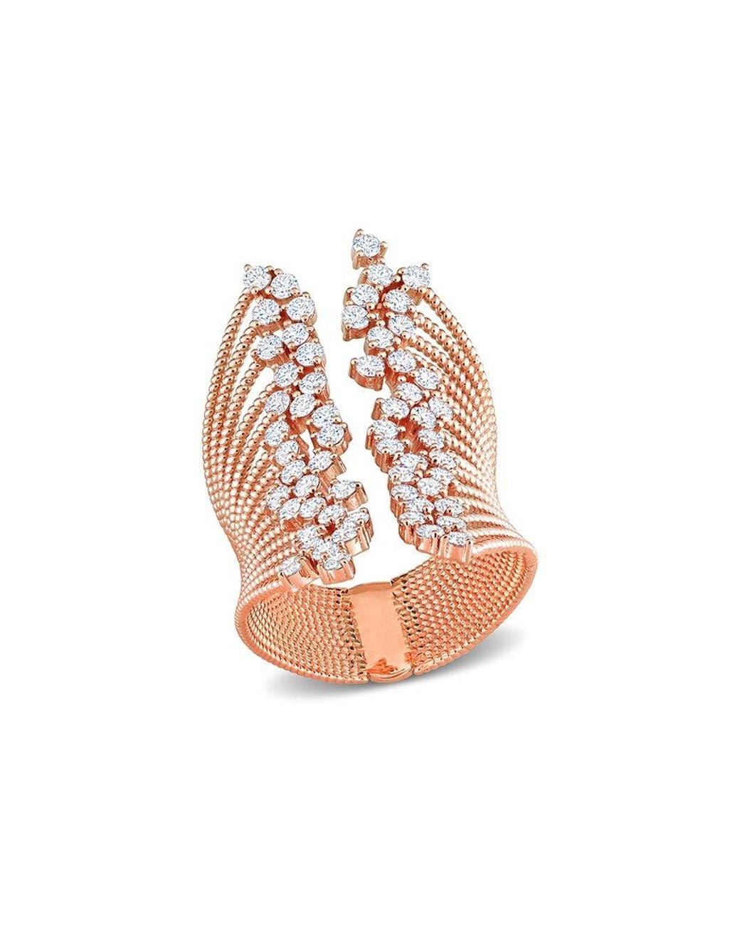 Rina Limor White 14k Rose Gold 1.80 Ct. Tw. Diamond Cocktail Ring