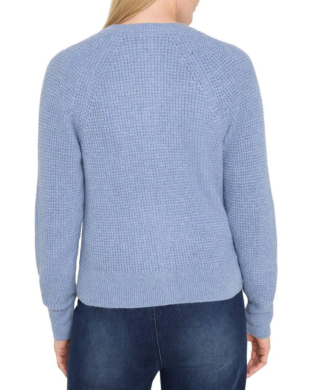 NIC+ZOE Blue Plus Waffle Cardigan