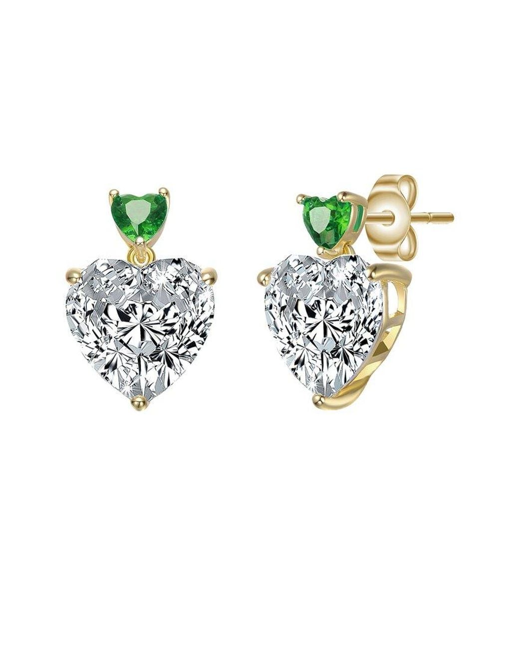 Genevive Jewelry Multicolor 14k Over Silver Cz Drop Earrings