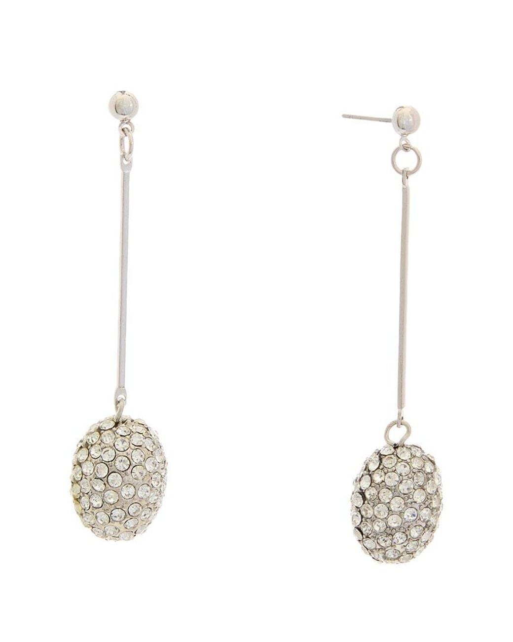 Kenneth Jay Lane White Dangle Earrings
