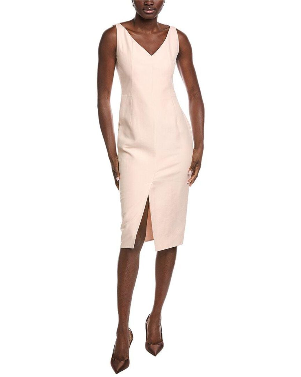 Akris Natural Silk-Blend Midi Dress