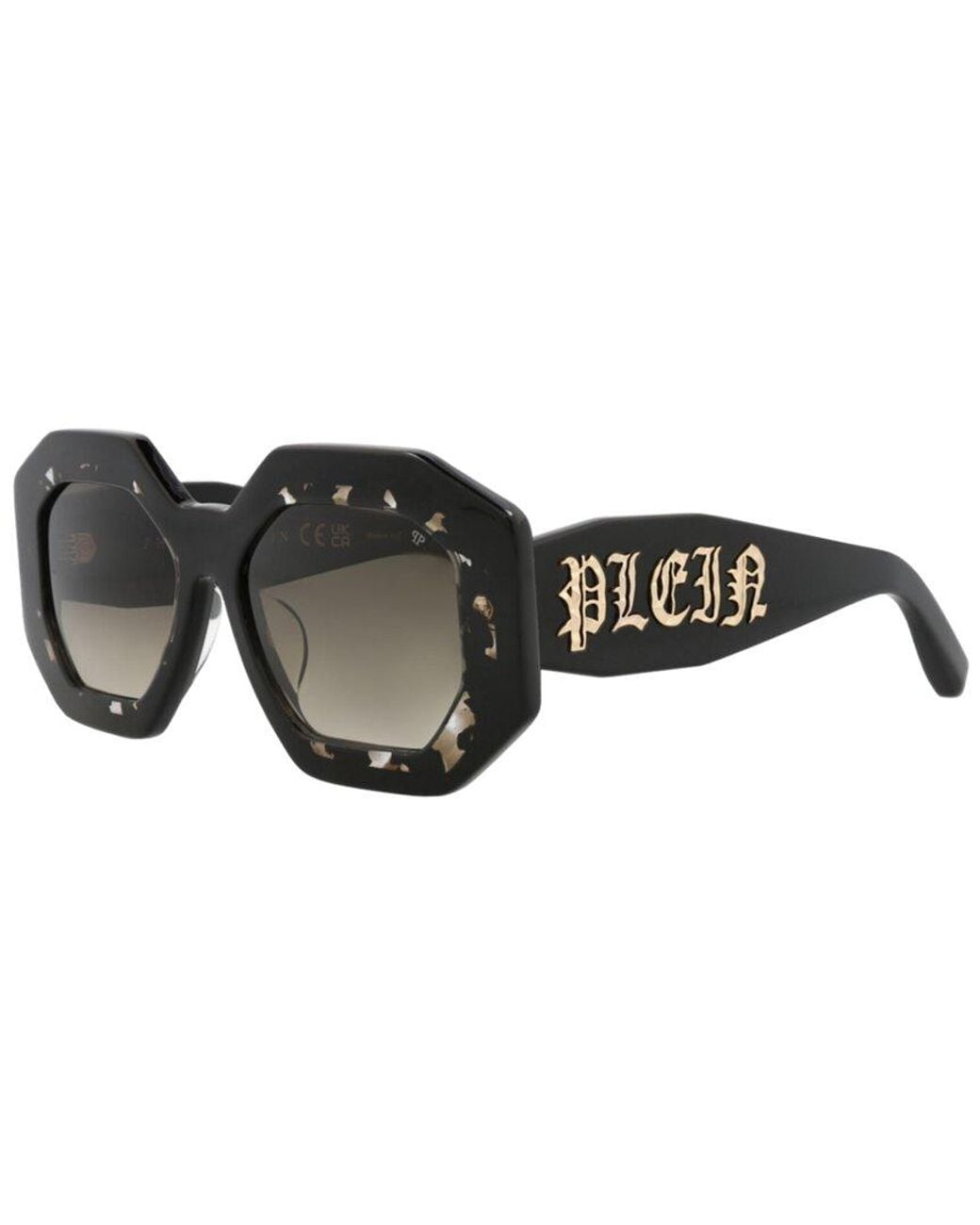 Philipp Plein Black Spp098M 53Mm Polarized Sunglasses