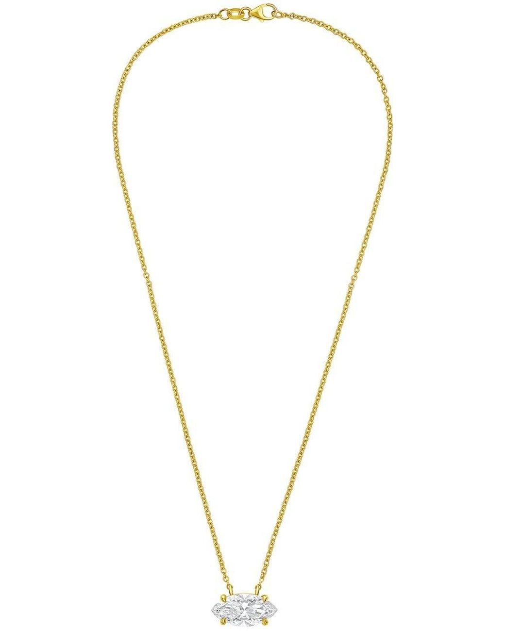 Diana M Metallic 14K 8.00 Ct. Tw. Lab-Grown Diamond Solitaire Pendant