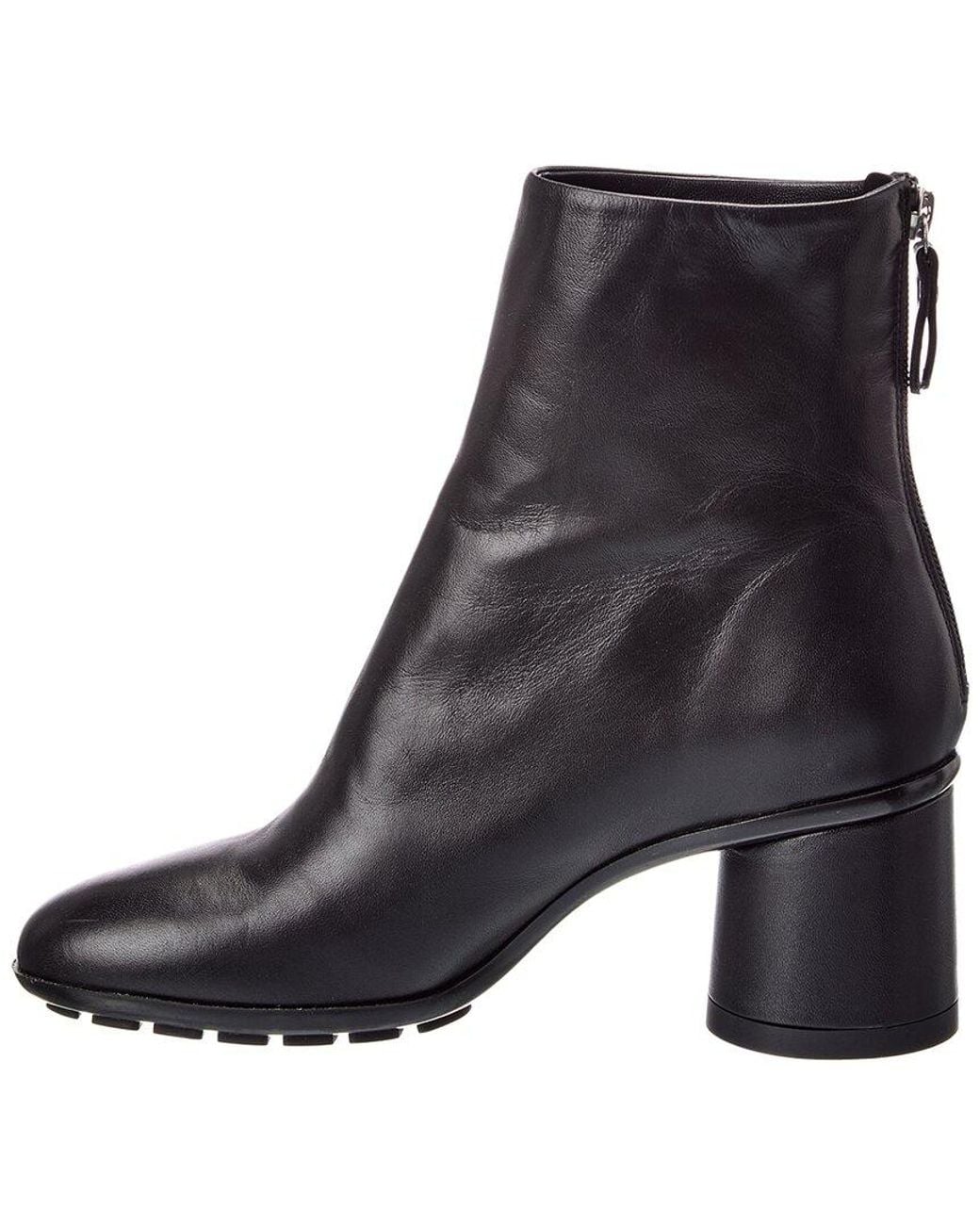 Agl Attilio Giusti Leombruni Black Curvy Leather Bootie