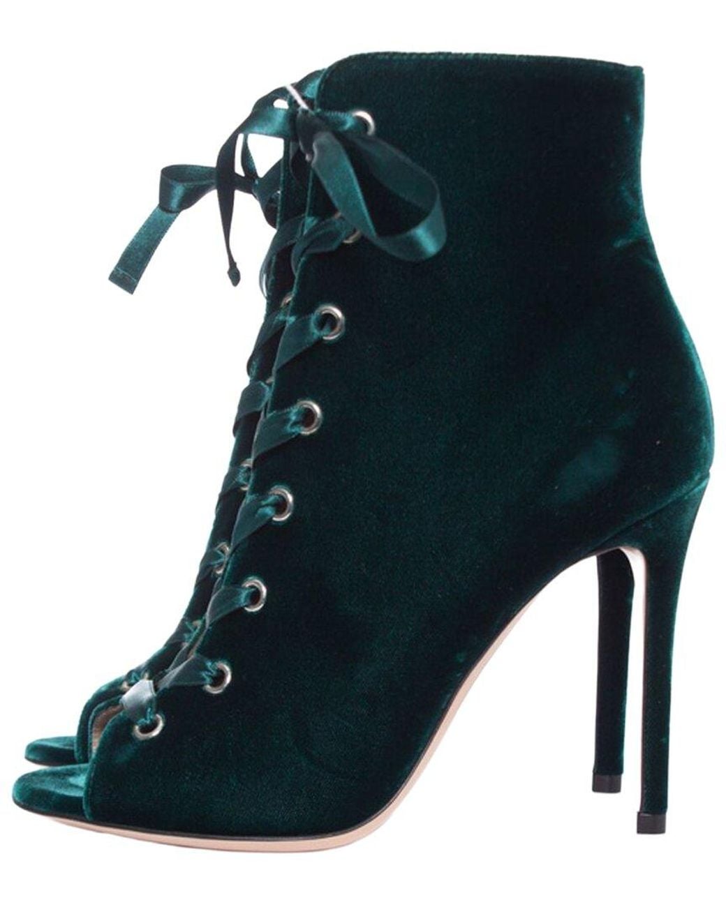 Giuseppe Zanotti Blue Velvet Ankle Boots. (Authentic Pre-Loved)