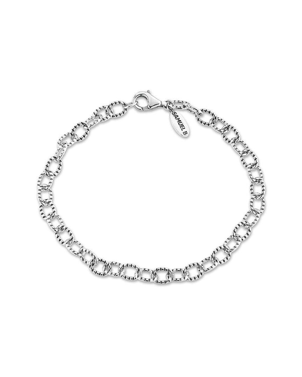 Samuel B. Metallic Silver Link Bracelet