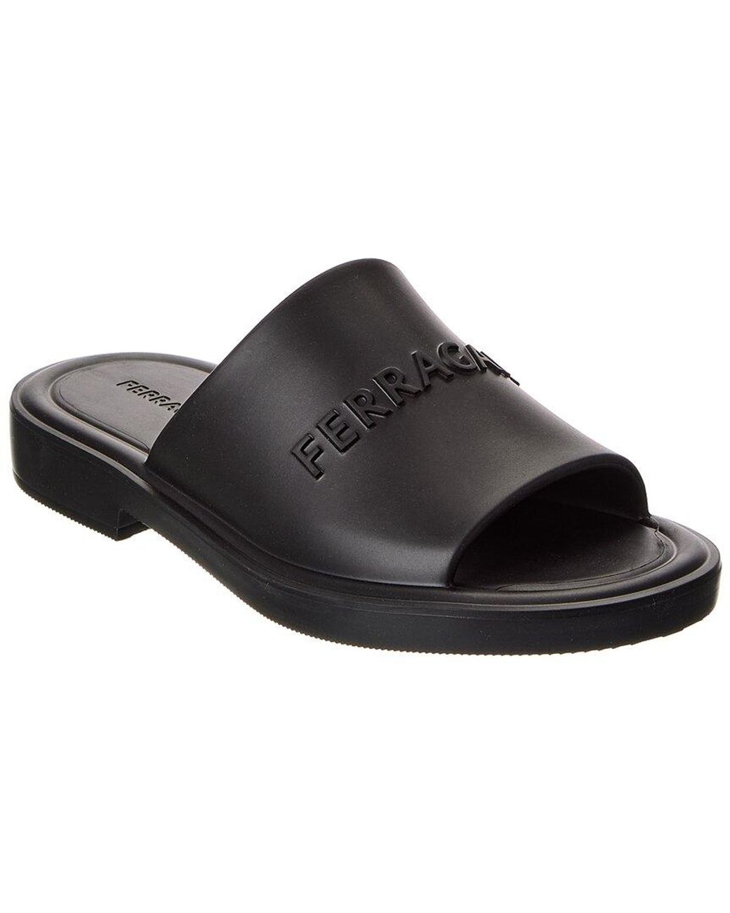 Ferragamo Black Giuneva Sandal for men