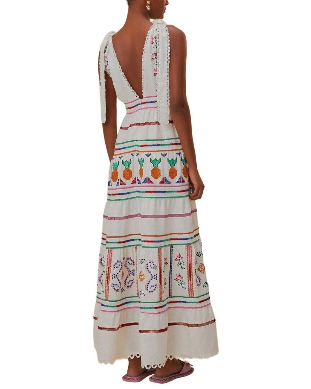 Farm Rio Multicolor Linen-Blend Maxi Dress