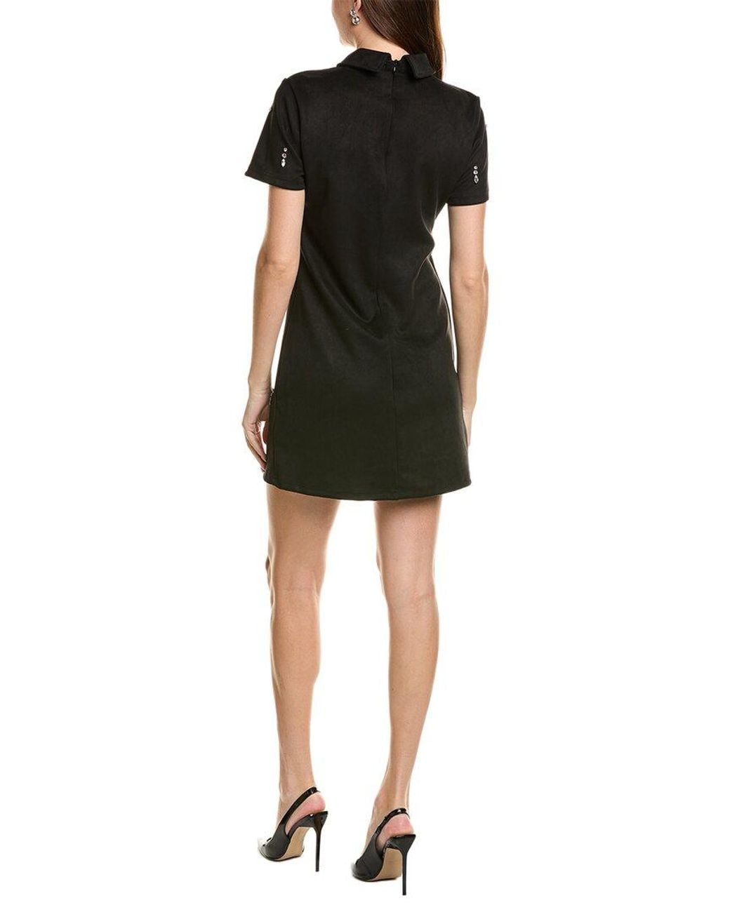 Ellen Tracy Black Faux Suede Dress
