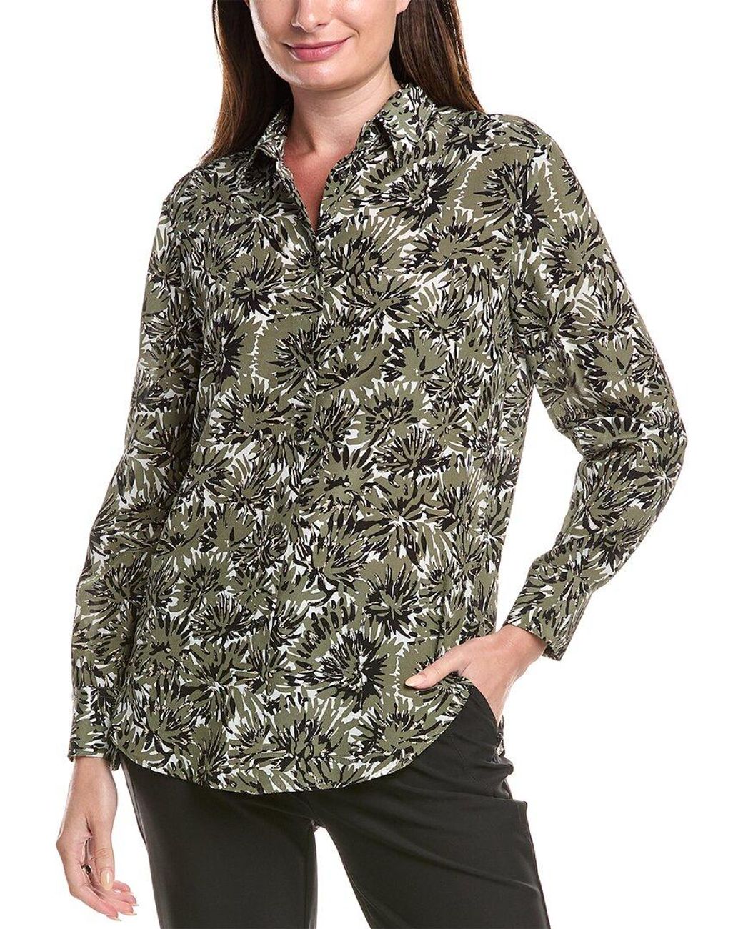Piazza Sempione Gray Silk Blouse