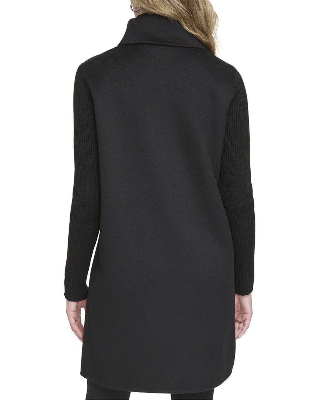 Kenneth Cole Black Asymmetrical Wool-blend Jacket