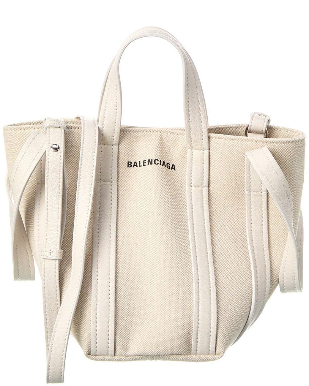 Balenciaga Everyday 2.0 Xs North south Canvas Leather Tote in Natural Lyst Canada