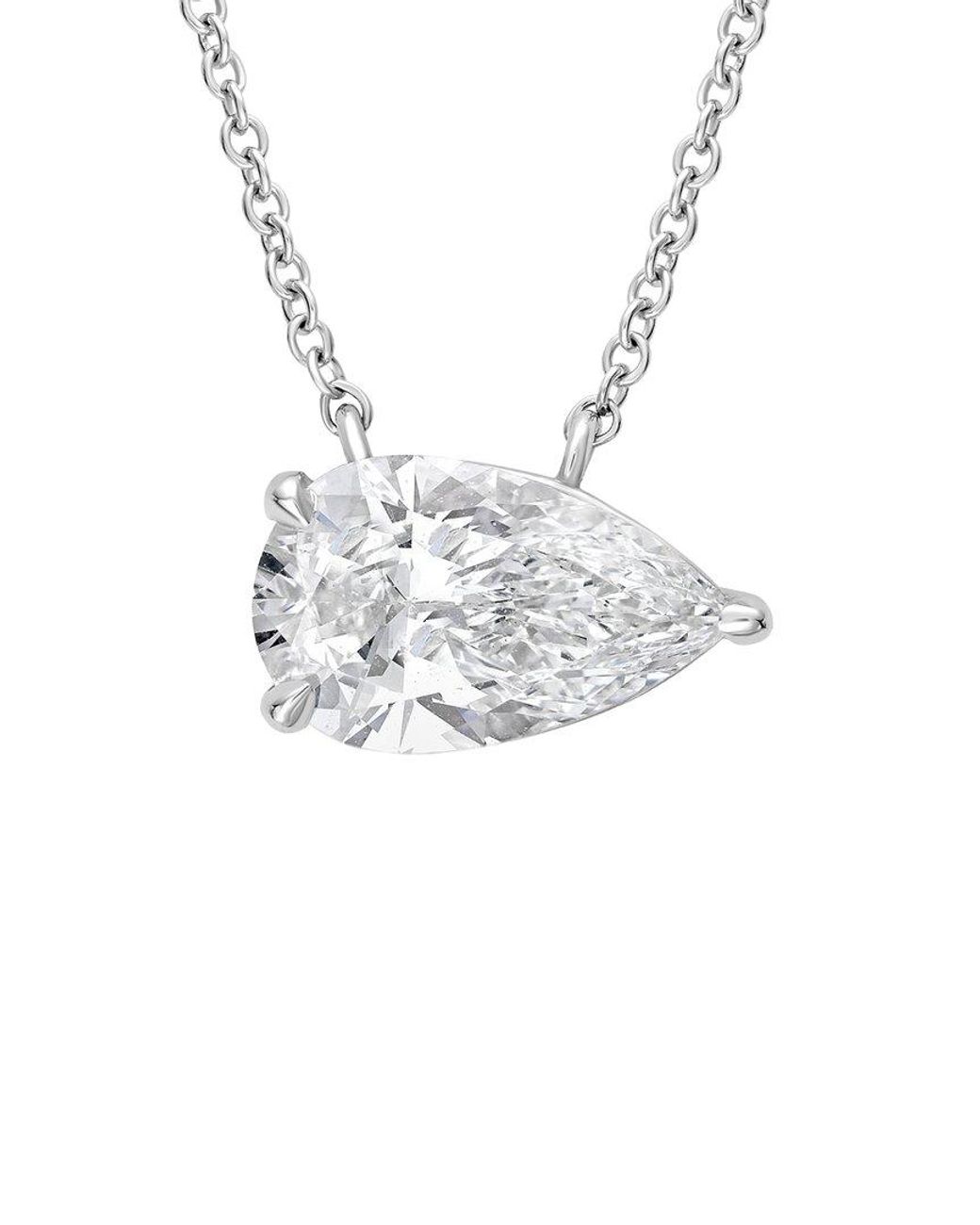Diana M White 14K 12.00 Ct. Tw. Lab-Grown Diamond Solitaire Pendant