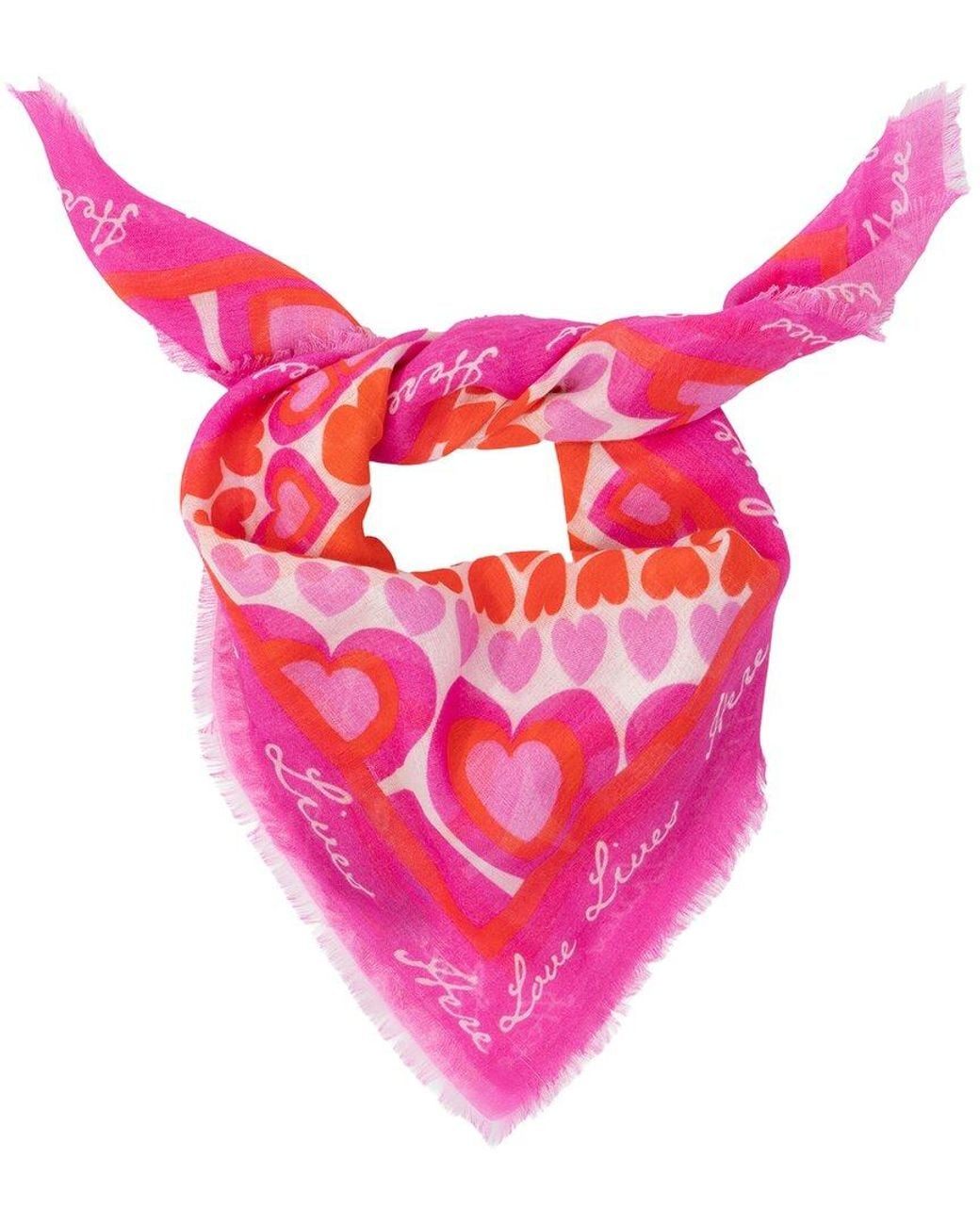 Saachi Pink Heart Print Bandana